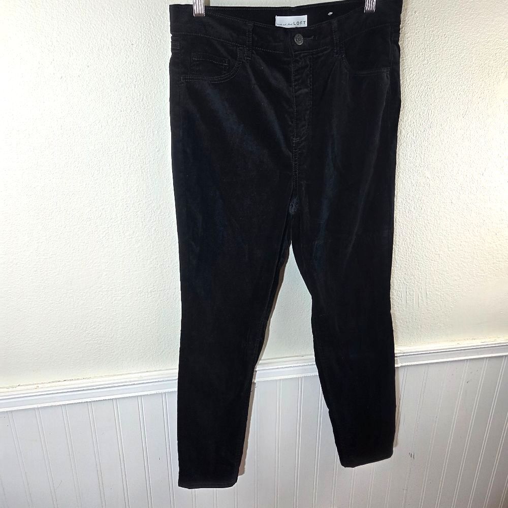 Loft Women's Classic Black Velvet Dress Pants Size 30/10/Medium - Picture 5 of 11
